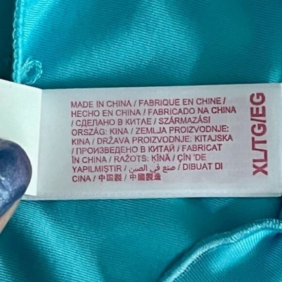 LoveShackFancy x Hurley Rhinestone heart Rashguard Top Turquoise Waves XL NWT - Picture 13 of 16